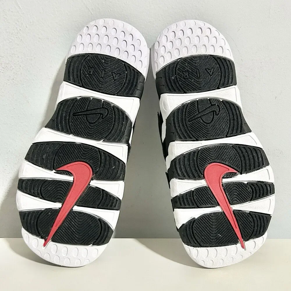 Nike Air More Uptempo “White Black Red” Men’s Size 10 Cushioned Lifestyle Slides